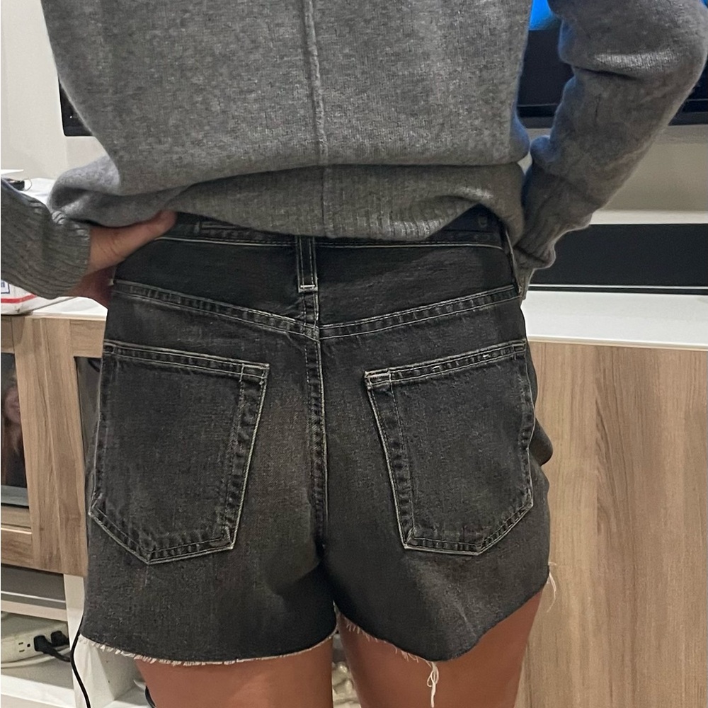 Ag Adriano Goldschmied Black Jean Shorts High-Rise Wedgie size 27 NWOT